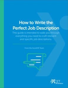 How to Write the Perfect Job Description - Axcet HR Solutions - cover How to Write the Perfect Job Description